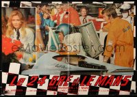 7y768 LE MANS Italian 18x26 pbusta 1971 race car driver Steve McQueen getting out of car!