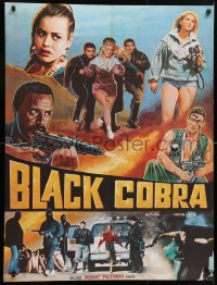 7y186 BLACK COBRA Pakistani 1987 Cobra nero, Fred Williamson, cool art of motorcycle gang!