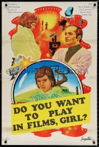 7y538 DO YOU WANT TO PLAY IN FILMS, GIRL export Russian 24x36 1978 Adolf Bergunker, different!