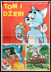 7y180 TOM & JERRY Yugoslavian 20x28 1970s cool different cartoon images of the cat and mouse!