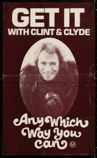 7z028 ANY WHICH WAY YOU CAN Aust special poster 1980 close-up of Clint Eastwood & Clyde!