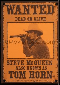 7z031 TOM HORN Aust special poster 1980 see cowboy Steve McQueen in the title role before he sees you!
