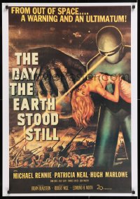 7z196 DAY THE EARTH STOOD STILL 25x36 commercial poster 2000s classic art of Gort with girl!