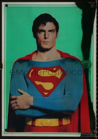 7z239 SUPERMAN group of 2 foil 21x30 commercial posters 1978 Christopher Reeve, logo, cast!