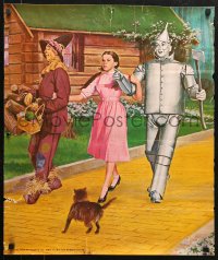 7z238 WIZARD OF OZ 22x26 commercial poster 1970s Judy Garland, cast, yellow brick road!