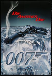 7z591 DIE ANOTHER DAY teaser 1sh 2002 Pierce Brosnan as James Bond, cool image of gun melting ice!