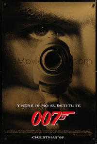 7z649 GOLDENEYE advance DS 1sh 1995 Pierce Brosnan as James Bond 007, cool gun & eye close up!