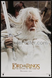 7z743 LORD OF THE RINGS: THE RETURN OF THE KING teaser DS 1sh 2003 Ian McKellan as Gandalf!