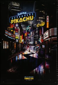 7z821 POKEMON: DETECTIVE PIKACHU teaser DS 1sh 2019 Summer style, Reynolds as the voice of Pikachu!