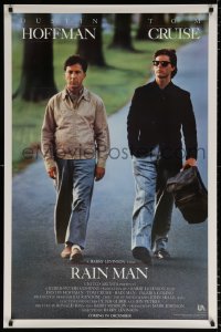 7z832 RAIN MAN advance 1sh 1988 Tom Cruise & autistic Dustin Hoffman, directed by Barry Levinson!
