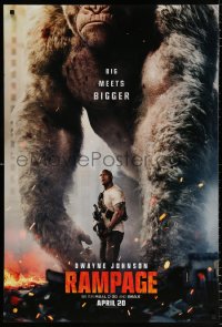 7z835 RAMPAGE teaser DS 1sh 2018 Dwayne Johnson with ape, big meets bigger, based on the video game!