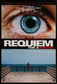 7z839 REQUIEM FOR A DREAM DS 1sh 2000 addicts Jared Leto & Jennifer Connelly, cool eye image!