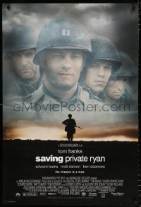 7z860 SAVING PRIVATE RYAN 1sh 1998 Spielberg, cast image of Tom Hanks, Tom Sizemore, Matt Damon!