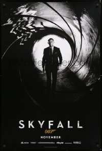 7z876 SKYFALL teaser DS 1sh 2012 November style, Daniel Craig as James Bond standing in gun barrel!