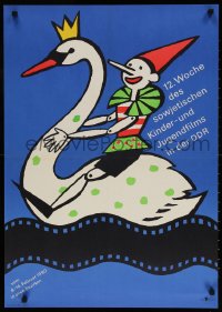 7z044 12. WOCHE DES SOWJETISCHEN KINDER-UND JUGENDFILMS IN DER DDR 23x32 East German film festival poster 1990 cool!