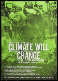 7z333 CLIMATE WILL CHANGE 17x24 German special poster 2009 Antifa, crowd clashing with police!