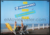 7z070 DER DEUTSCHES REISEBURO 23x33 German advertising poster 1980s two people enjoying the beach!