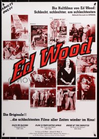 7z048 ED WOOD 23x33 German film festival poster 1990s Glen or Glenda, Plan 9, many wacky images!