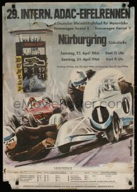 7z346 EIFELRENNEN 23x33 German special poster 1966 ADAC Automobile Club, April race!