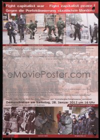 7z356 FIGHT CAPITALIST WAR FIGHT CAPITALIST PEACE 17x24 German special poster 2012 police forces!