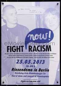 7z358 FIGHT RACISM 17x24 German special poster 2013 Neo-Nazi skinhead with a female deportee!