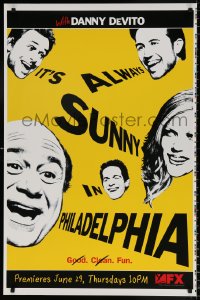 7z065 IT'S ALWAYS SUNNY IN PHILADELPHIA printer's test tv poster 2006 TV comedy, wacky image of cast!