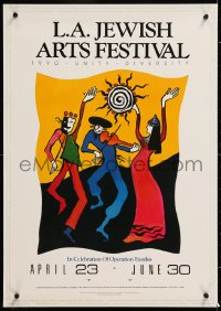 7z386 L.A. JEWISH FESTIVAL 19x27 special poster 1990 wild musical art by Lidia Shaddow!