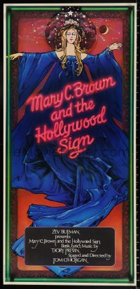 7z057 MARY C. BROWN & THE HOLLYWOOD SIGN 18x38 stage poster 1972 fantasy art by Goldschmidt!