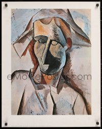 7z410 PABLO PICASSO 23x29 special poster 1980s Head of a Harlequin by the artist!