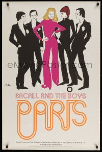 7z066 PARIS COLLECTION'S FALL FASHION PREVIEW tv poster 1968 Feitler & Seid art of Lauren Bacall!