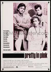 7z425 PRETTY IN PINK 17x24 special poster 1986 Molly Ringwald, Andrew McCarthy & Jon Cryer!