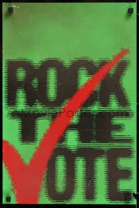 7z432 ROCK THE VOTE 15x23 special poster 1990s cool title over green background, red check!