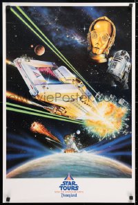 7z445 STAR TOURS 20x30 special poster 1987 Walt Disney & Star Wars, cool art by Kriegler!
