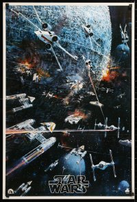 7z297 STAR WARS 22x33 soundtrack poster 1977 George Lucas classic sci-fi epic, John Berkey artwork!