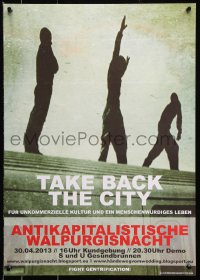 7z455 TAKE BACK THE CITY 17x24 German special poster 2013 Antifa, cool image of protesters!