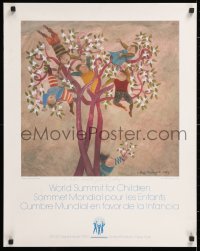 7z469 WORLD SUMMIT FOR CHILDREN signed 22x28 special poster 2000s by Graciela Rodo Boulanger!