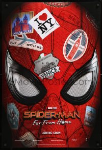 7z895 SPIDER-MAN: FAR FROM HOME int'l teaser DS 1sh 2019 Marvel Comics, cool close-up!