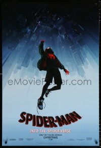7z894 SPIDER-MAN INTO THE SPIDER-VERSE teaser DS 1sh 2018 Cage in title role, falling into city!