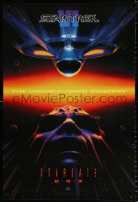 7z905 STAR TREK VI teaser 1sh 1991 William Shatner, Leonard Nimoy, Stardate 12-13-91!