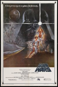 7z915 STAR WARS style A second printing 1sh 1977 George Lucas classic sci-fi epic, Tom Jung art!