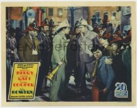 8a041 BOWERY LC 1933 firemen watch Wallace Beery confront George Raft on New York City street!