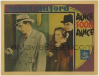 8a053 DANCE FOOLS DANCE LC 1931 young Clark Gable holds his hand over scared Joan Crawford's mouth!