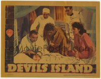 8a054 DEVIL'S ISLAND LC 1939 convict & doctor Boris Karloff examines man on table as police watch!