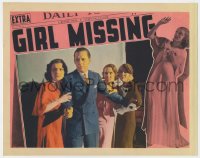 8a066 GIRL MISSING LC 1933 Ben Lyon protects Glenda Farrell & two other ladies with pointed gun!