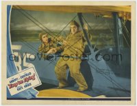 8a078 KEEP 'EM FLYING LC 1941 great image of Bud Abbott steadying Lou Costello on bi-plane wing!