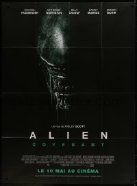 8b604 ALIEN COVENANT advance French 1p 2017 Ridley Scott, Fassbender, drooling monster close up!