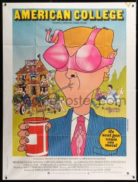 8b612 ANIMAL HOUSE French 1p 1978 John Landis, different art by Lynch Guillotin, American College!