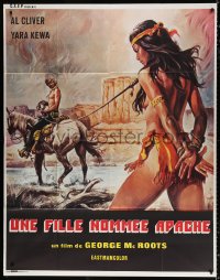 8b614 APACHE WOMAN French 1p 1978 Giorgio Mariuzzo, sexy artwork of nearly-naked woman tied up!