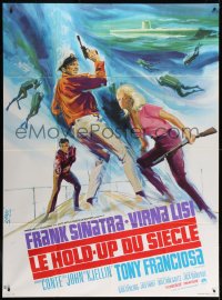 8b618 ASSAULT ON A QUEEN French 1p 1967 different art of Frank Sinatra & sexy Virna Lisi by Landi!