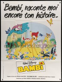 8b628 BAMBI French 1p R1970s Walt Disney cartoon deer classic, great art with Thumper & Flower!